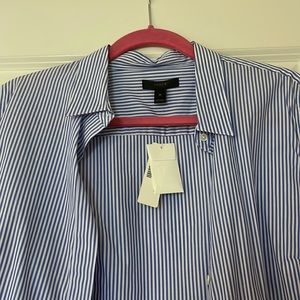 J crew brand new with tags blue and white dress shirt